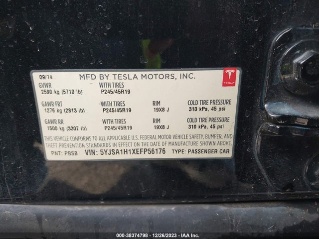 5YJSA1H1XEFP56176 Tesla Model S P85