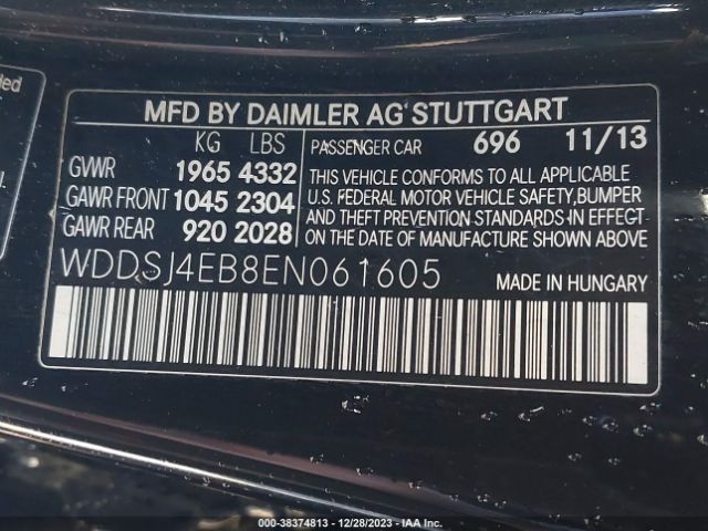 WDDSJ4EB8EN061605 Mercedes-Benz CLA 250