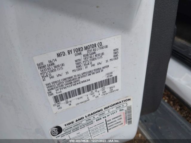 1FTFW1CF0EKE95634 Ford F-150 FX2