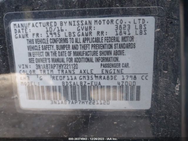 3N1AB7AP7HY221120 Nissan SENTRA S