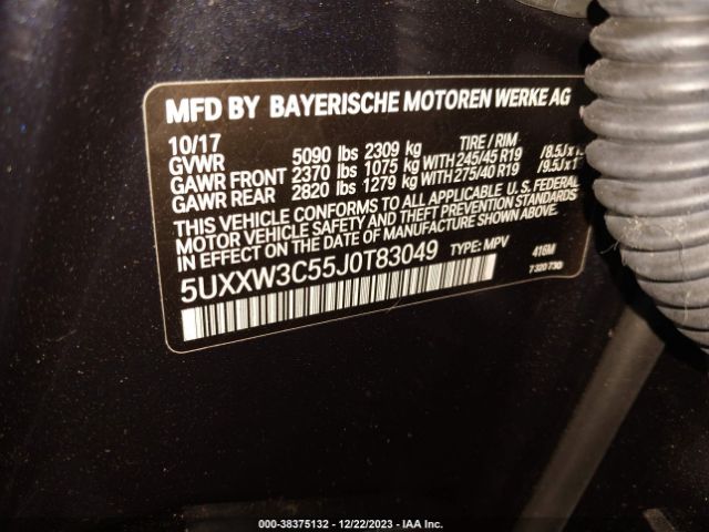 5UXXW3C55J0T83049 BMW X4 Xdrive28i