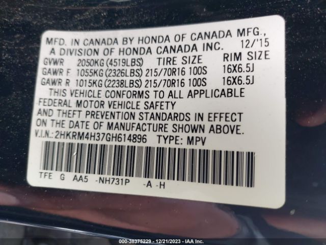 2HKRM4H37GH614896 Honda CR-V LX