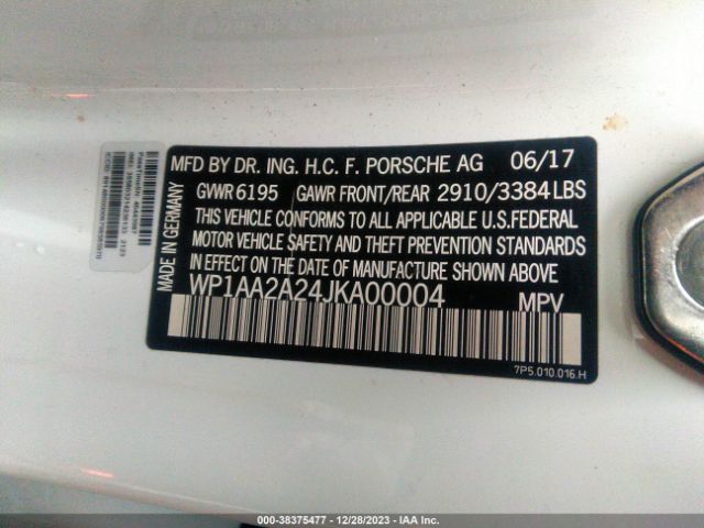 WP1AA2A24JKA00004 Porsche Cayenne Platinum Edition