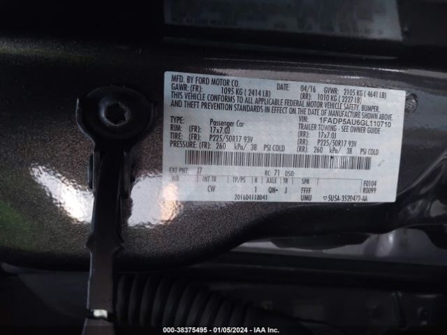 1FADP5AU6GL110710 Ford C-max Hybrid Se
