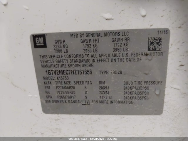 GMC Sierra 1500 Sle 2017 1GTV2MEC7HZ161656 Image 9