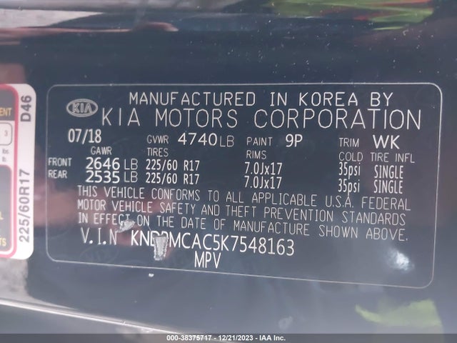 KIA Sportage Lx 2019 KNDPMCAC5K7548163 Image 9