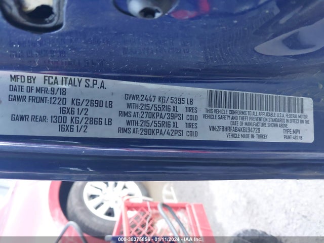 RAM Promaster City Tradesman 2019 ZFBHRFAB4K6L94729 Image 9