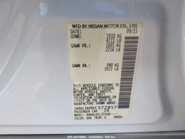 1N4AL3AP6FC572857 Nissan ALTIMA 2.5