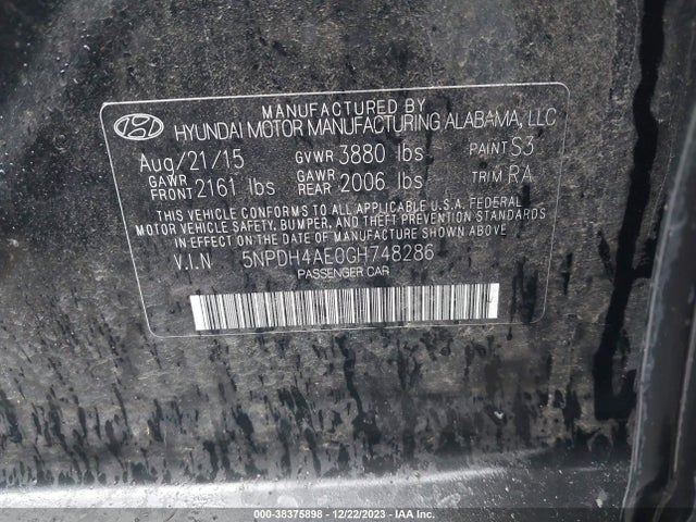 Hyundai ELANTRA SE 2016 5NPDH4AE0GH748286 Image 9