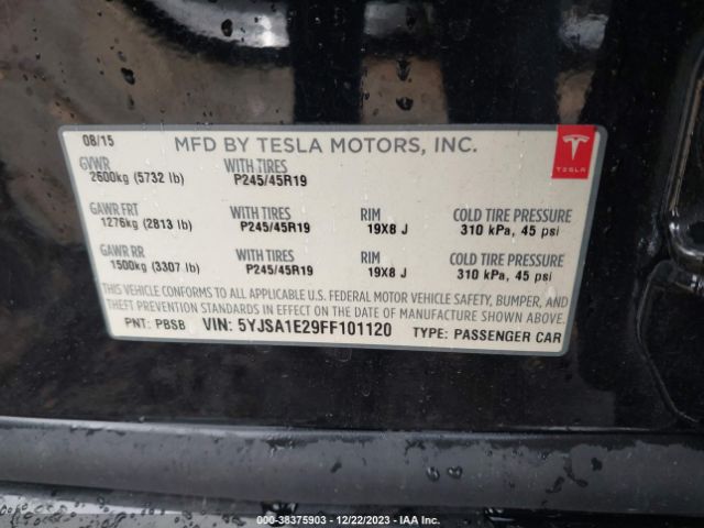 5YJSA1E29FF101120 Tesla Model S 70d/85d/p85d