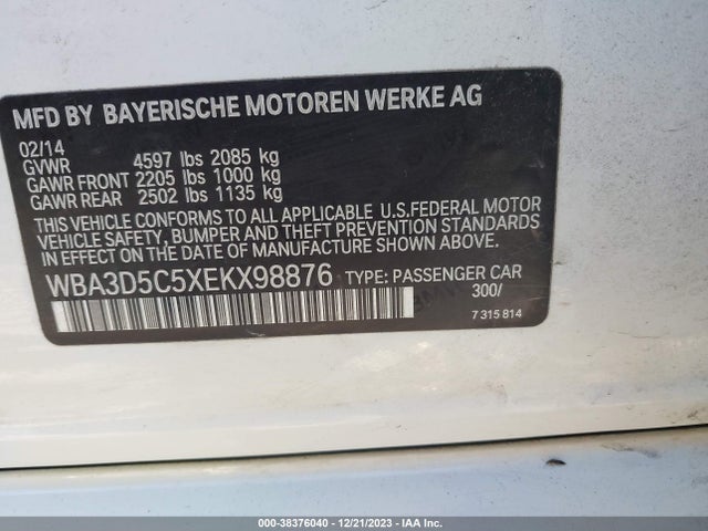 BMW 328d Xdrive 2014 WBA3D5C5XEKX98876 Image 9