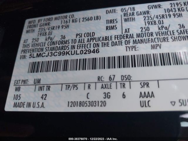5LMCJ3C99KUL02946 Lincoln Mkc Reserve