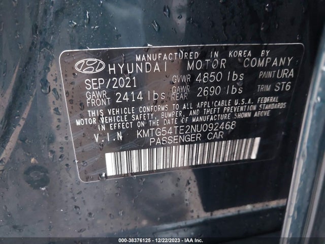 Genesis G70 3.3t Rwd 2022 KMTG54TE2NU092468 Image 9