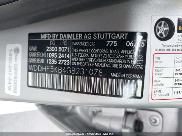 WDDHF5KB4GB231078 Mercedes-Benz E 350