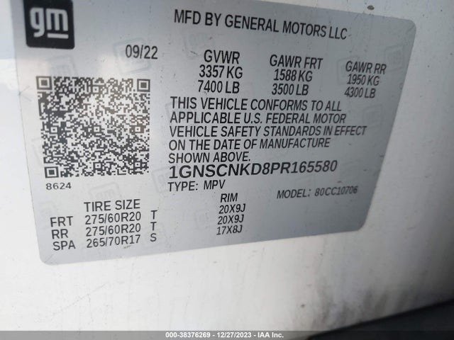 Chevrolet Tahoe 2wd Lt 2023 1GNSCNKD8PR165580 Image 9