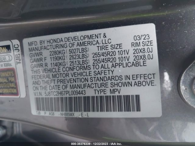 5J8TC2H67PL009443 Acura Rdx A-spec Package