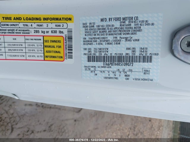 Ford Mustang Ecoboost Premium Fastback 2024 1FA6P8TH4R5109072 Image 9