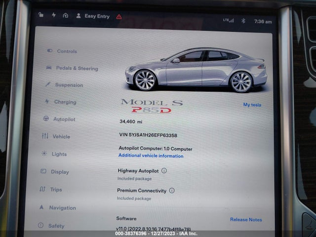 2014 TESLA MODEL S 5YJSA1H26EFP63358 Photo 6
