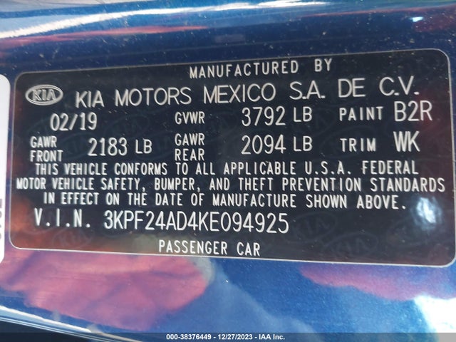 KIA Forte Lxs 2019 3KPF24AD4KE094925 Image 25