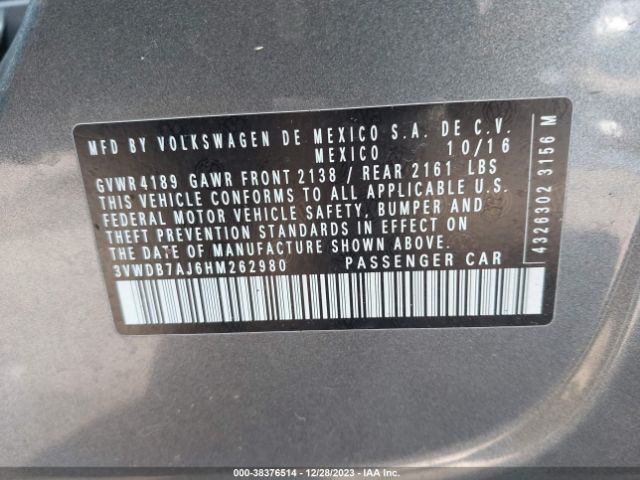 3VWDB7AJ6HM262980 Volkswagen Jetta 1.4t Se