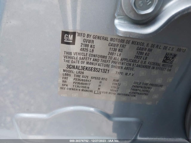 Chevrolet Captiva Sport Lt 2014 3GNAL3EK6ES521321 Image 9