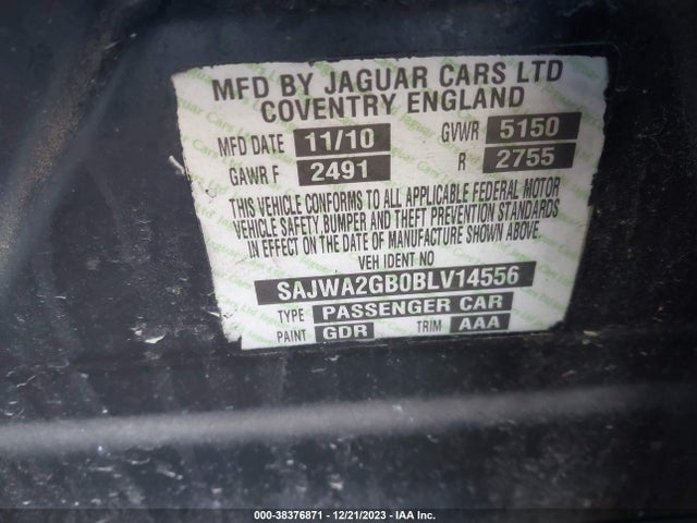 2011 JAGUAR XJ SAJWA2GB0BLV14556 Photo 8