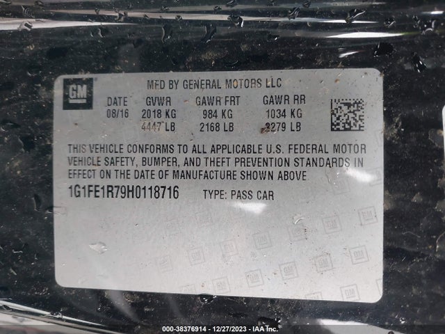 Chevrolet Camaro 1ss 2017 1G1FE1R79H0118716 Image 9