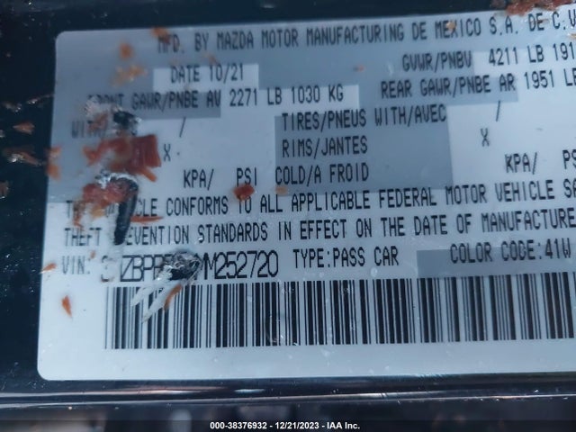 Mazda Mazda3 Select 2021 3MZBPBBLXMM252720 Image 9