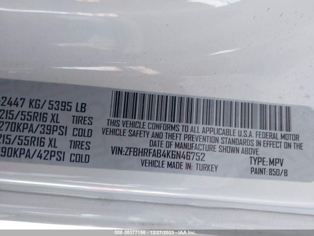 RAM Promaster City Wagon 2019 ZFBHRFAB4K6N46752 Image 9