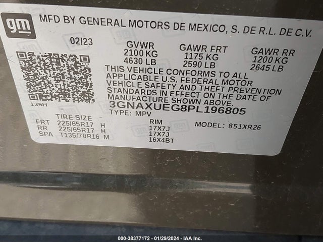Chevrolet Equinox Awd Lt 2023 3GNAXUEG8PL196805 Image 9