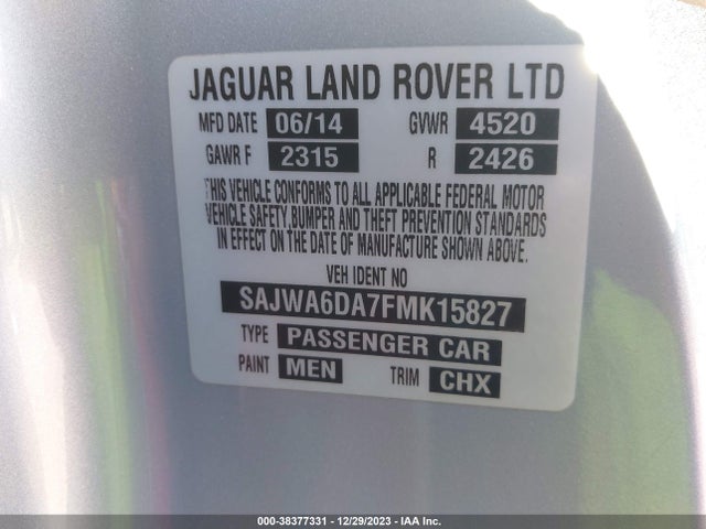 2015 JAGUAR F-TYPE SAJWA6DA7FMK15827 Photo 8