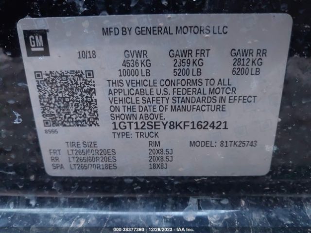 1GT12SEY8KF162421 GMC Sierra 2500hd Denali