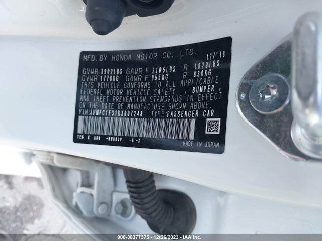 Honda CIVIC EX 2019 JHMFC1F31KX007248 Image 9