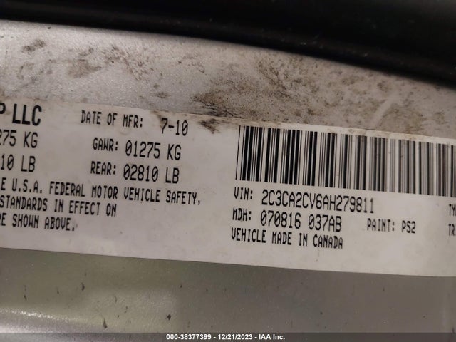 2010 CHRYSLER 300 300S V6 VIN: 2C3CA2CV6AH279811