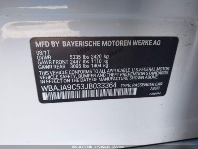WBAJA9C53JB033364 BMW 530e Iperformance