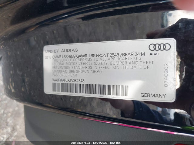 WAUR4AF5XJA082378 Audi S5 3.0t Premium Plus