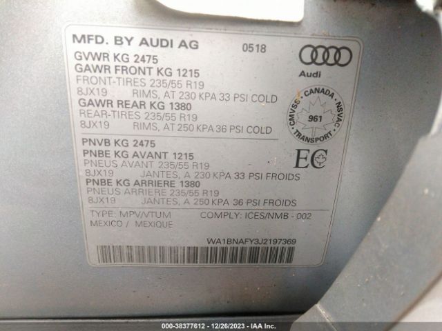 2018 AUDI Q5 WA1BNAFY3J2197369 Photo 8
