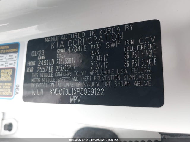 KIA Niro Ev Wave 2023 KNDCT3L1XP5039122 Image 9