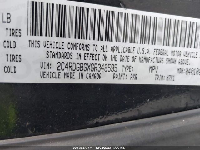 2C4RDGBGXGR348595 Dodge Grand Caravan American Value Pkg