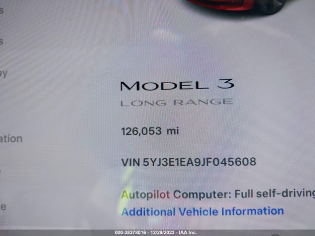5YJ3E1EA9JF045608 Tesla Model 3 Long Range/mid Range