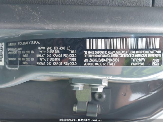 ZACCJBAB4JPH46839 Jeep Renegade Sport 4x4