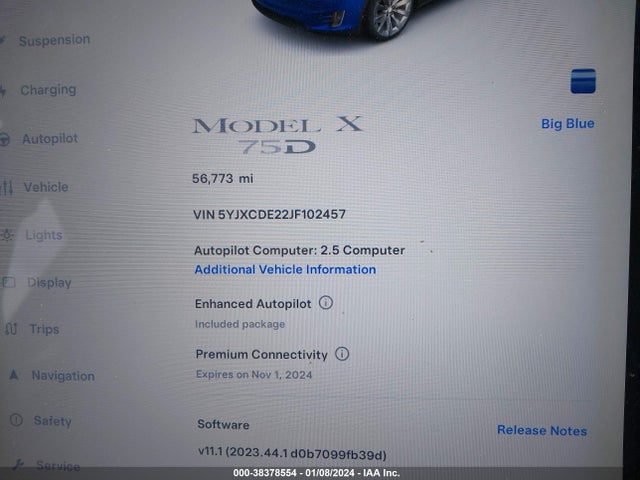 5YJXCDE22JF102457 Tesla Model X 100d/75d/p100d