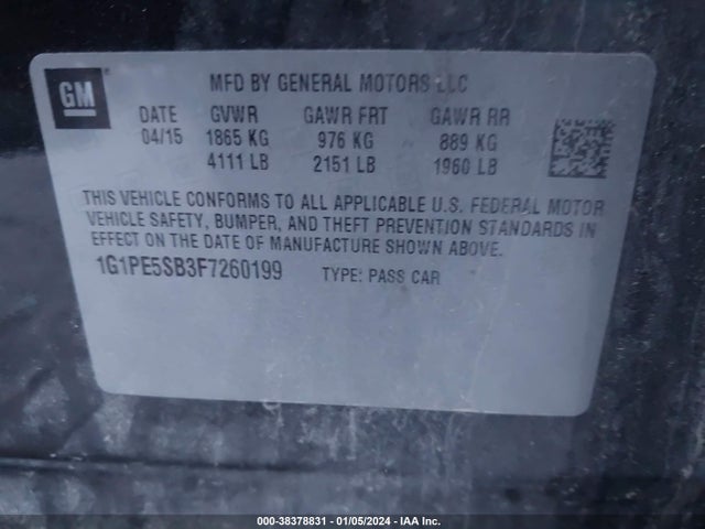 Chevrolet Cruze 2lt Auto 2015 1G1PE5SB3F7260199 Image 9