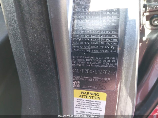 2020 JAGUAR E-PACE SADFP2FXXL1Z76747 Photo 8