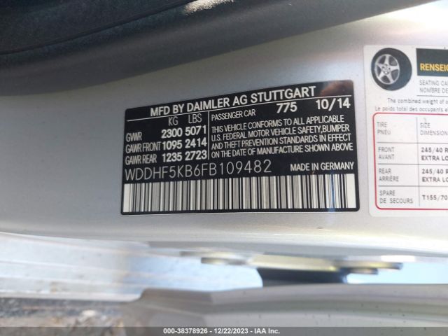 WDDHF5KB6FB109482 Mercedes-Benz E 350