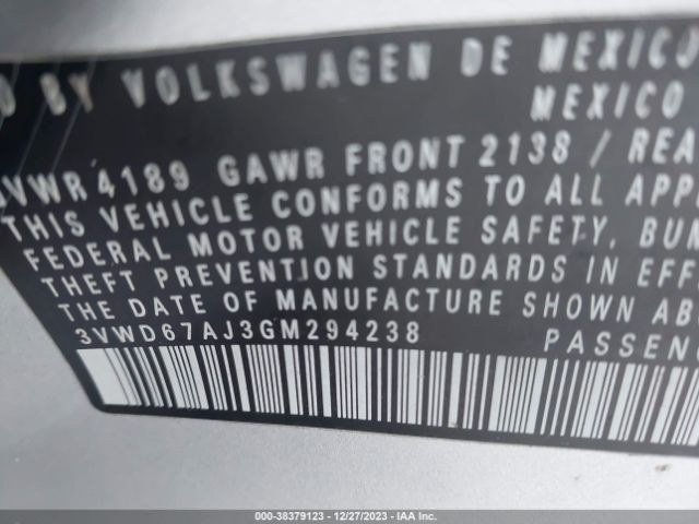 3VWD67AJ3GM294238 Volkswagen Jetta 1.4t Se
