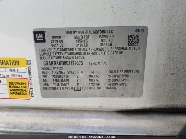 5GAKRAKD0EJ179373 Buick Enclave Convenience