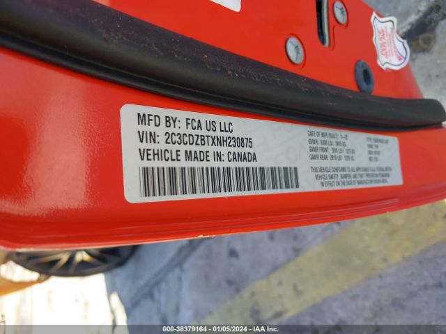 2C3CDZBTXNH230875 Dodge Challenger R/t