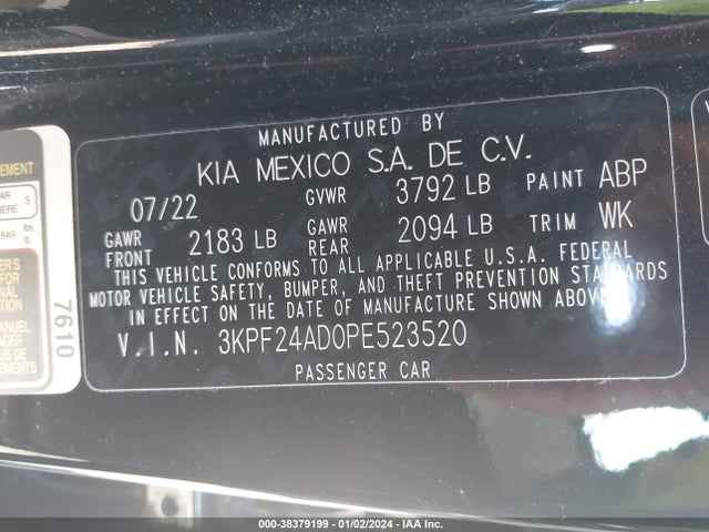 KIA Forte Lxs 2023 3KPF24AD0PE523520 Image 9