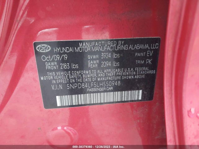 Hyundai ELANTRA SEL 2020 5NPD84LF5LH550948 Image 9